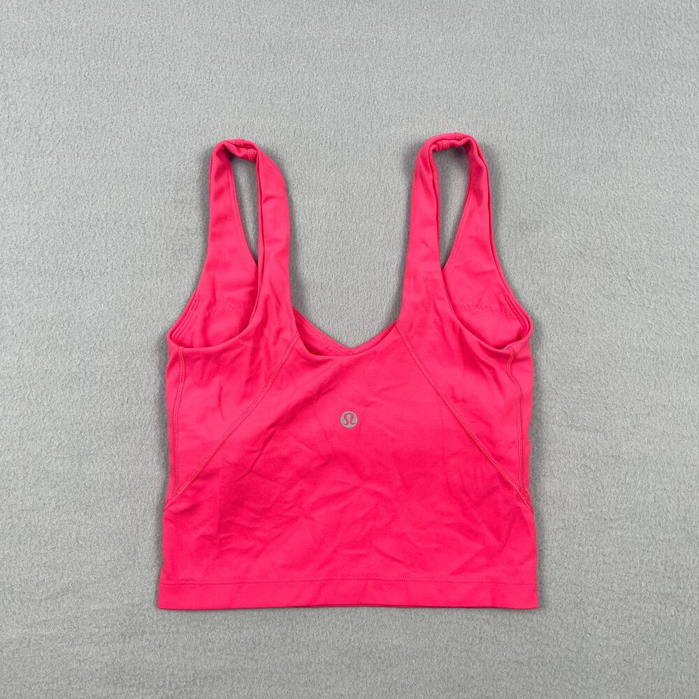 Lululemon Align Tank Top Pink V-Neck Built In Bra Nulu Crop Women's 0